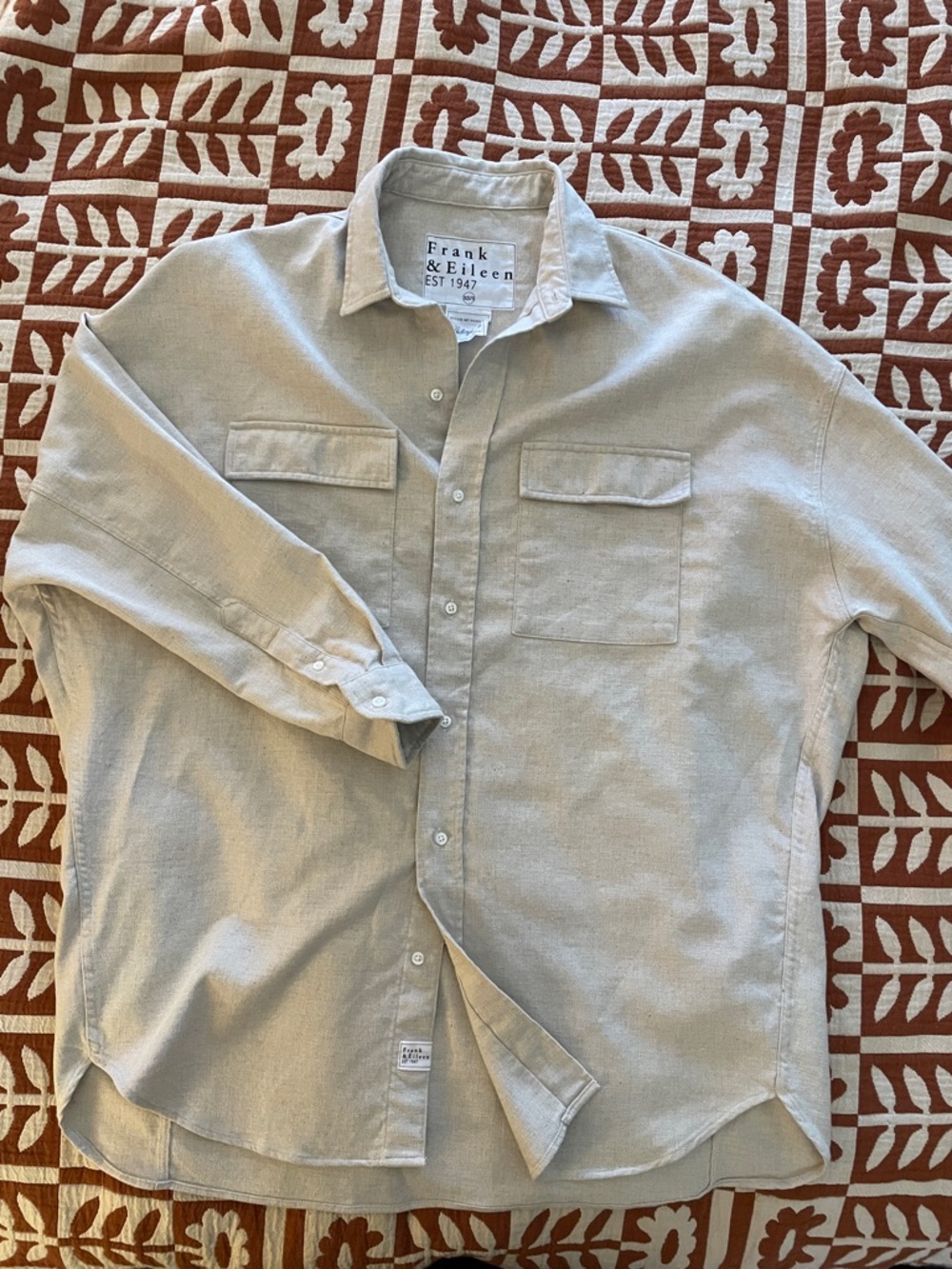 Frank & Eileen Mcloughlin Sandstone Beige Button-Down Shirt